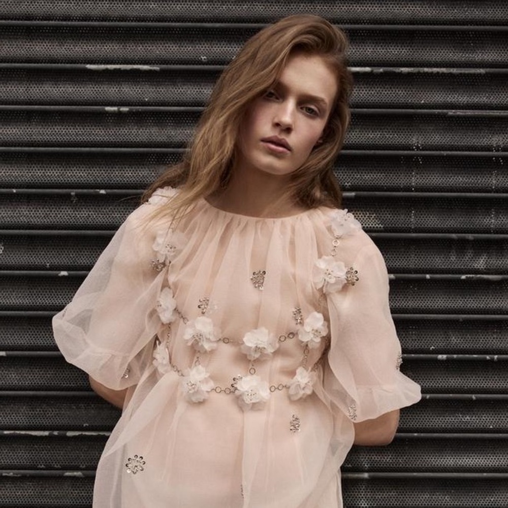 Zara Sheer Floral Coachella Embellished body jewelry. Great for outdoor wedding